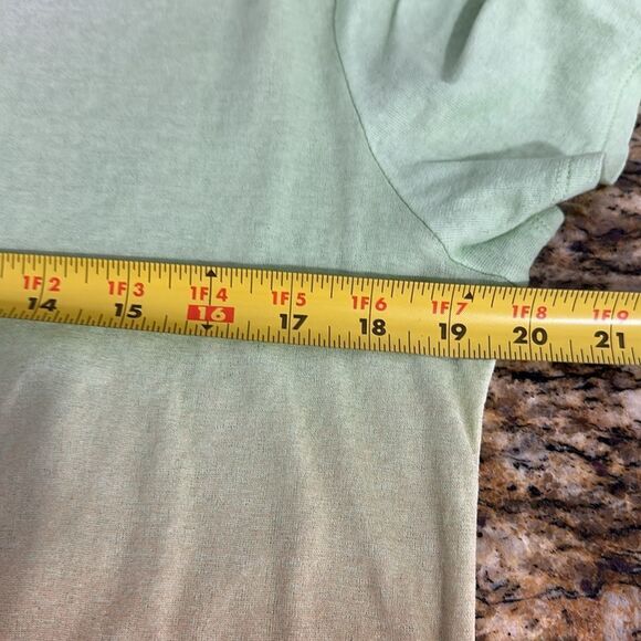 Vince Cotton Ombré Gradient Green Tan Short Sleeve Top Size L - Picture 7 of 8